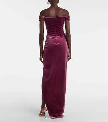 Abito lungo bustier in velluto | Alex Perry