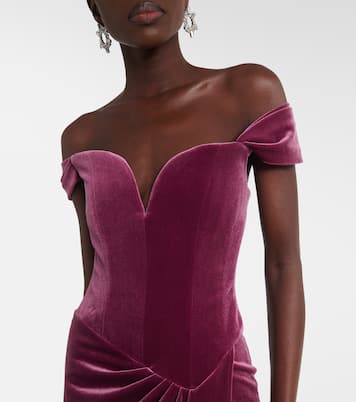 Abito lungo bustier in velluto | Alex Perry