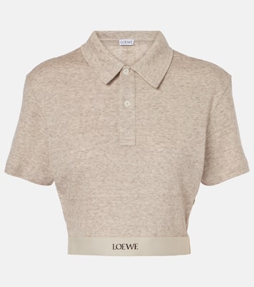 Crop top de algodón y lana con logo | Loewe