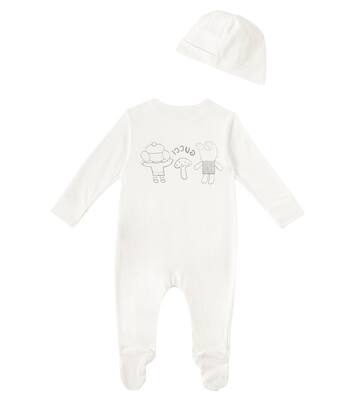 Baby printed onesie, bib, and beanie set | Gucci Kids