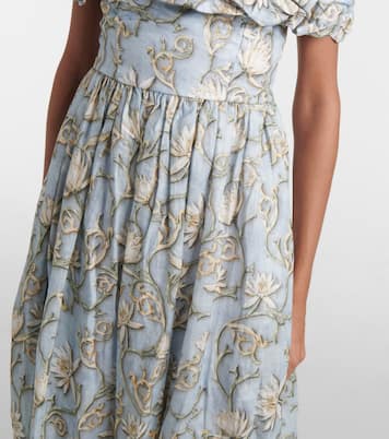 Bedrucktes Maxikleid Espliego aus Leinen | Agua by Agua Bendita