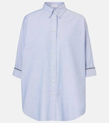 Camicia oversize Monili in popeline di cotone | Brunello Cucinelli