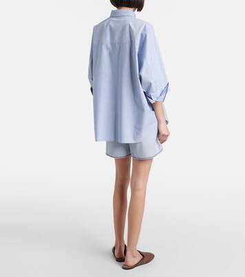 Camicia oversize Monili in popeline di cotone | Brunello Cucinelli