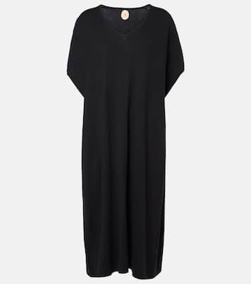 Vestido midi de algodón, seda y cachemir | Jardin des Orangers
