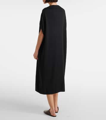 Vestido midi de algodón, seda y cachemir | Jardin des Orangers
