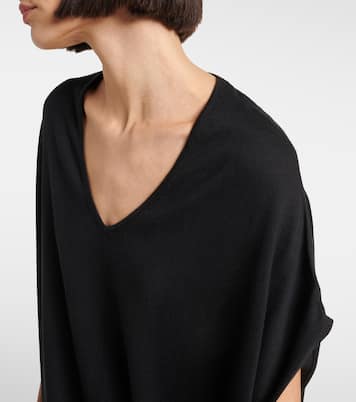 Vestido midi de algodón, seda y cachemir | Jardin des Orangers