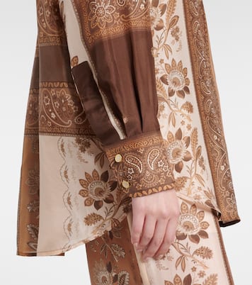 Camisa Lucky de satén de seda estampada | Zimmermann
