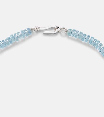 18k white gold necklace with aquamarines  | Ileana Makri