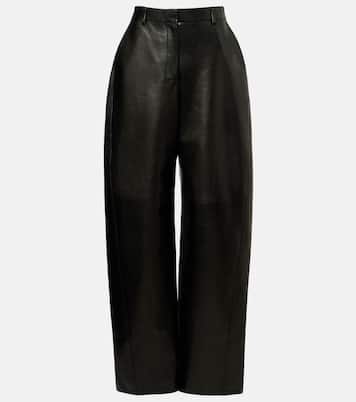 High-rise leather barrel-leg pants  | Givenchy