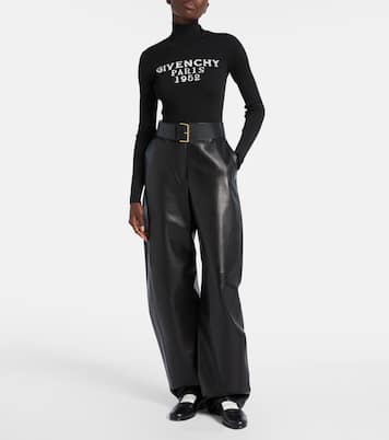 High-rise leather barrel-leg pants  | Givenchy