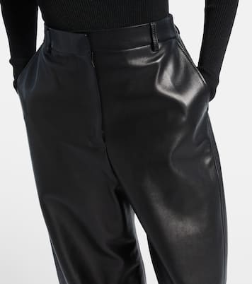 High-rise leather barrel-leg pants  | Givenchy