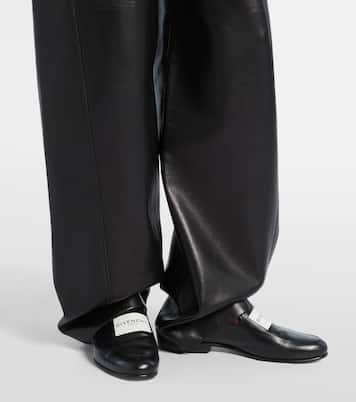 High-rise leather barrel-leg pants  | Givenchy