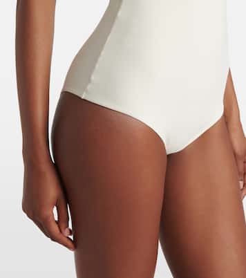 Floral-appliqué strapless swimsuit | Magda Butrym