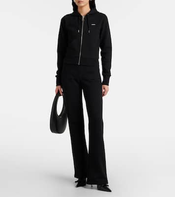 Felpa con cappuccio e zip in jersey di misto cotone | Coperni