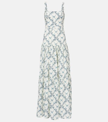 Lima Gloriosa floral linen maxi dress | Agua by Agua Bendita