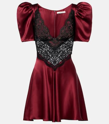 Cocktailkleid aus Seide mit Spitze | Rodarte
