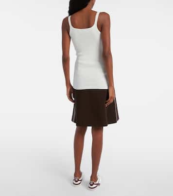 Lace-trimmed cotton top | Miu Miu