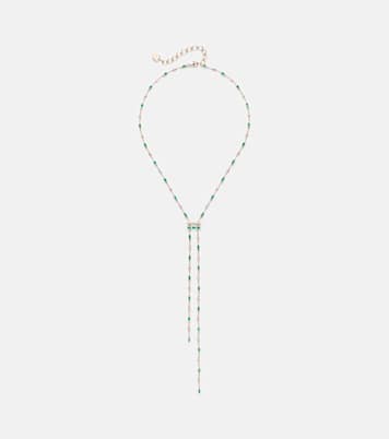 Halskette aus 18kt Gelbgold mit Diamanten und Smaragden | Shay Jewelry