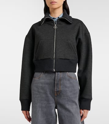 Cropped zip-up sweatshirt | Gucci