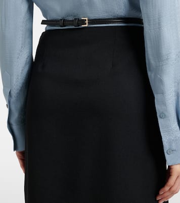 Horsebit挖剪羊毛裹身半身裙 | Gucci