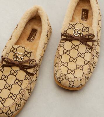 Double G 시어링 라이닝 스웨이드 로퍼 | Gucci