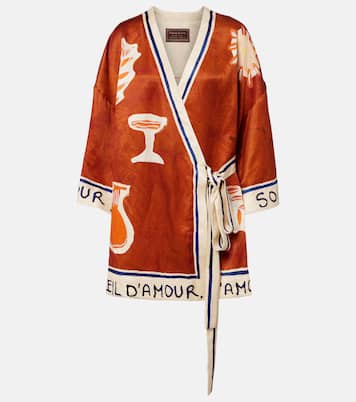 x LRNCE Soleil D'Amour printed wrap dress | Alémais