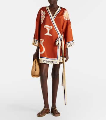 x LRNCE Soleil D'Amour printed wrap dress | Alémais