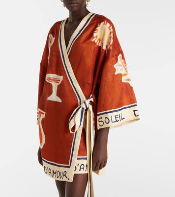 x LRNCE Soleil D'Amour printed wrap dress | Alémais