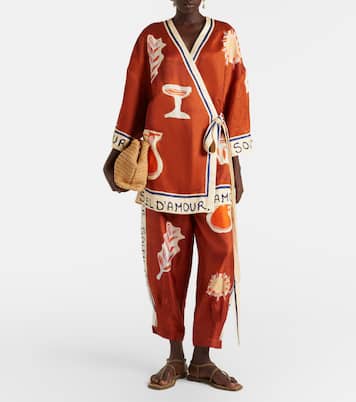 x LRNCE Soleil D'Amour printed wrap dress | Alémais