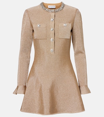 فستان قصير من اللاميه مزين بالكريستال | Self-Portrait