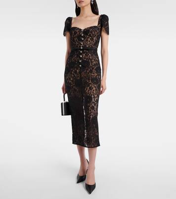 Embellished cotton-blend lace midi dress | Self-Portrait