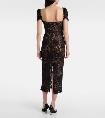 Embellished cotton-blend lace midi dress | Self-Portrait
