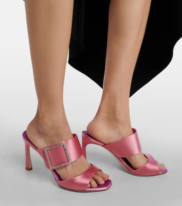 Trompette 85 embellished satin mules | Roger Vivier