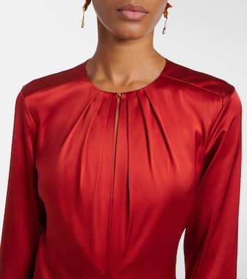 Ezri silk-blend satin midi dress | Veronica Beard