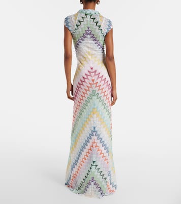 Zigzag lamé maxi dress | Missoni