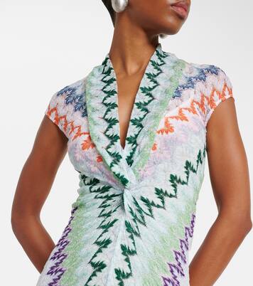 Zigzag lamé maxi dress | Missoni