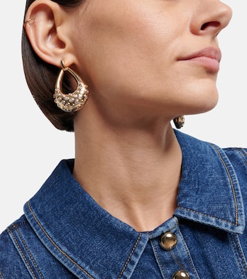 Crystal-embellished hoop earrings | Self-Portrait