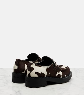 Mocasines Chocolate de pelo de becerro estampados | Prada