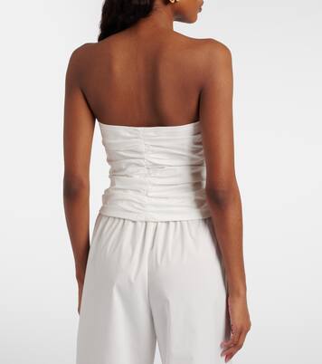 Cornelia cutout ruched cotton-blend top | Simkhai