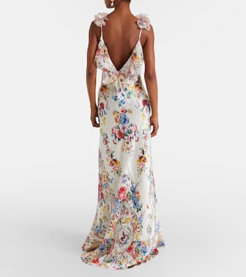 Embellished floral silk slip dress | Camilla