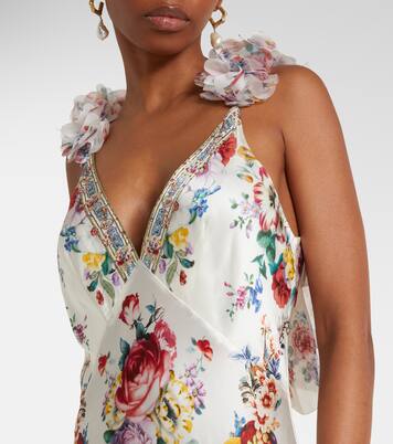Embellished floral silk slip dress | Camilla