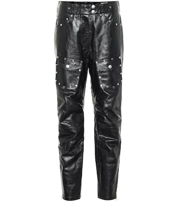 Studded slim leather pants | Dries Van Noten