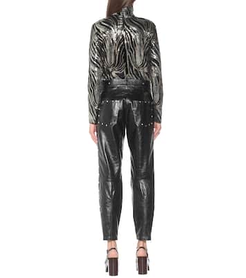 Studded slim leather pants | Dries Van Noten