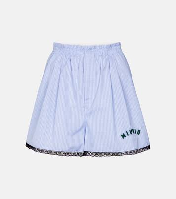 Shorts a quadri in cotone | Miu Miu