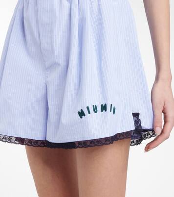 Shorts a quadri in cotone | Miu Miu