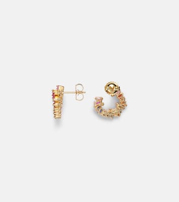 Boucles d'oreilles Rainbow en or 18 ct, diamants et saphirs | Suzanne Kalan