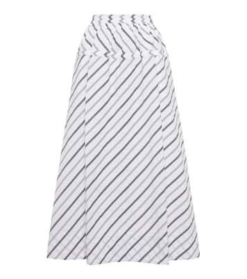 Striped cotton midi skirt | Tory Burch