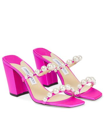 Amara 85 embellished satin sandals | Jimmy Choo
