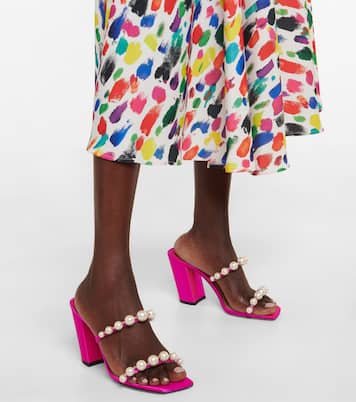 Amara 85 embellished satin sandals | Jimmy Choo