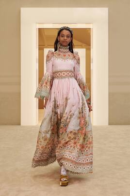 Vestido de fiesta Kaleidoscope de seda y lino | Zimmermann